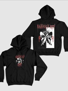 Mannequin P*ssy Butterfly Band Black Hoodie – Size Large